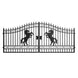 Chery Industrial | 16x8 ft Steel Dual Swing Driveway Gate with Horse Pattern