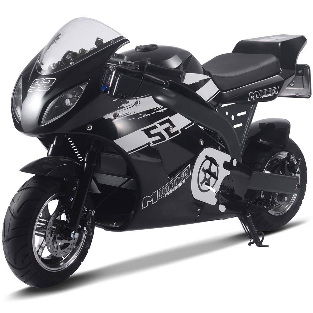 MotoTec | 48V/12Ah 1000W Electric Pocket Bike | MT-EP-Super_Black