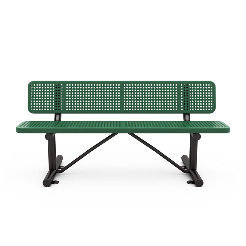 Wisdom | Expanded Steel 6' Park Bench-Green | QSSAP-21002-110