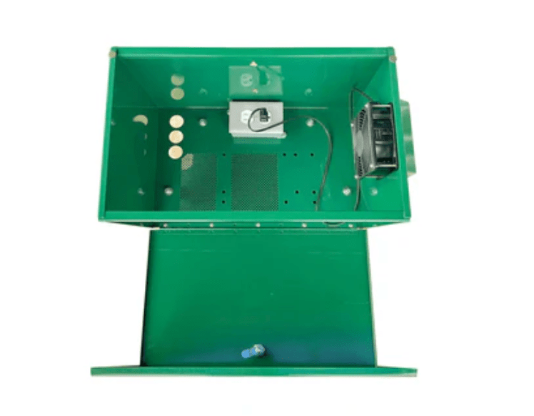 Scott Aerator | Steel Compressor Cabinet with Fan & Grounding Base