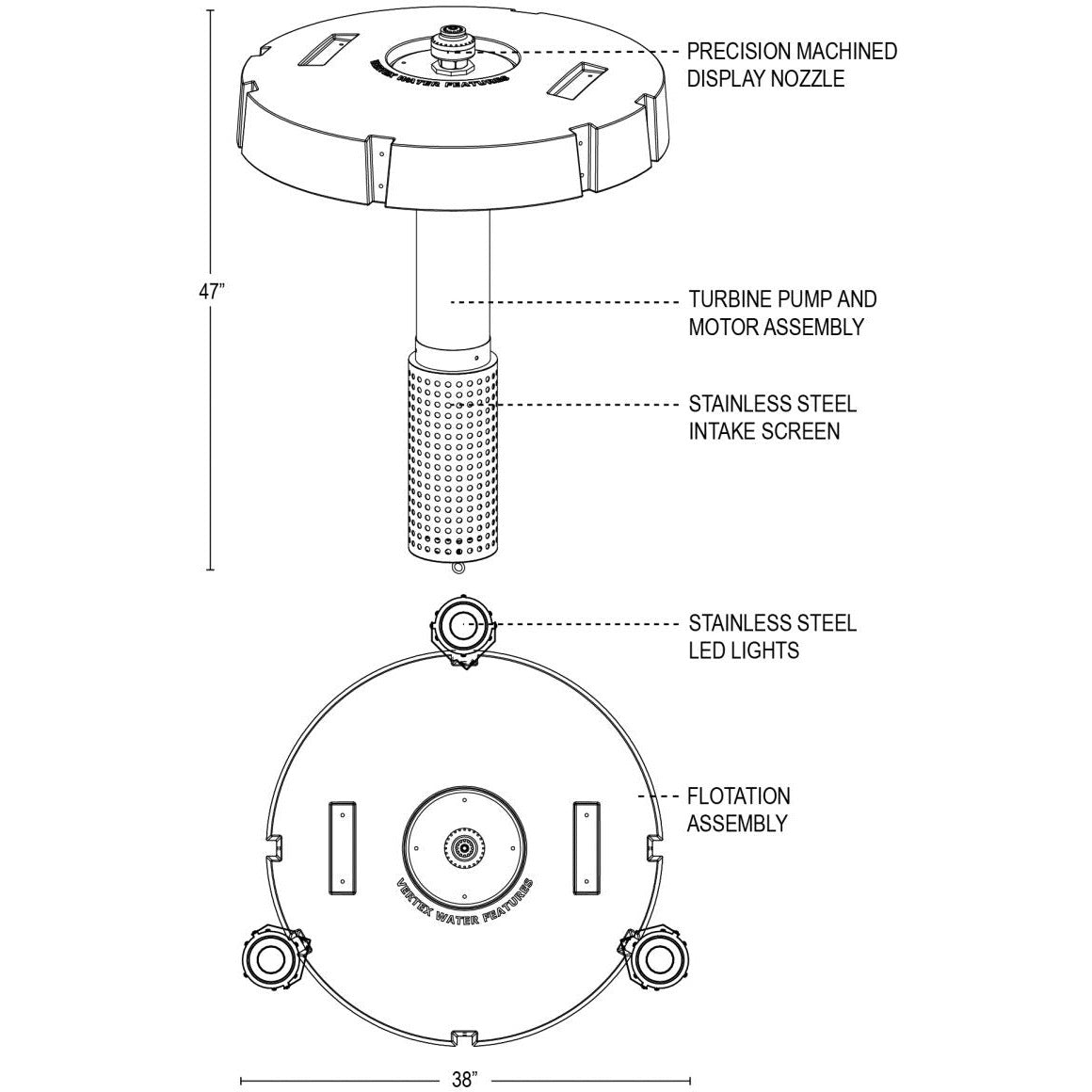 Vertex | Vertical FunnelJet Floating Fountain