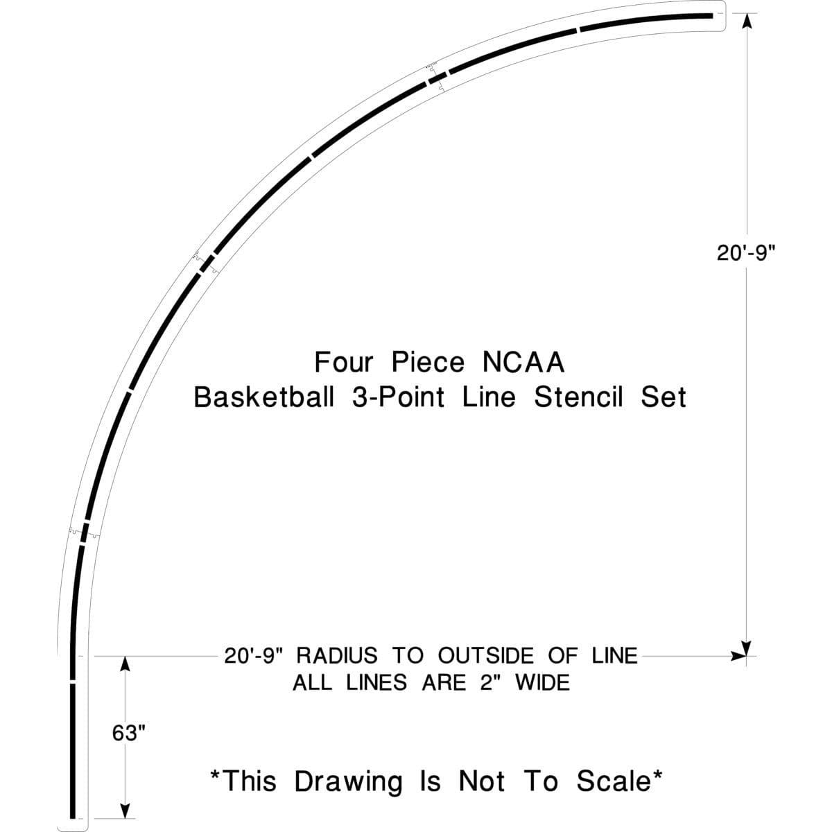 Newstripe | NCAA Basketball 3-point Line Stencil | 10003323