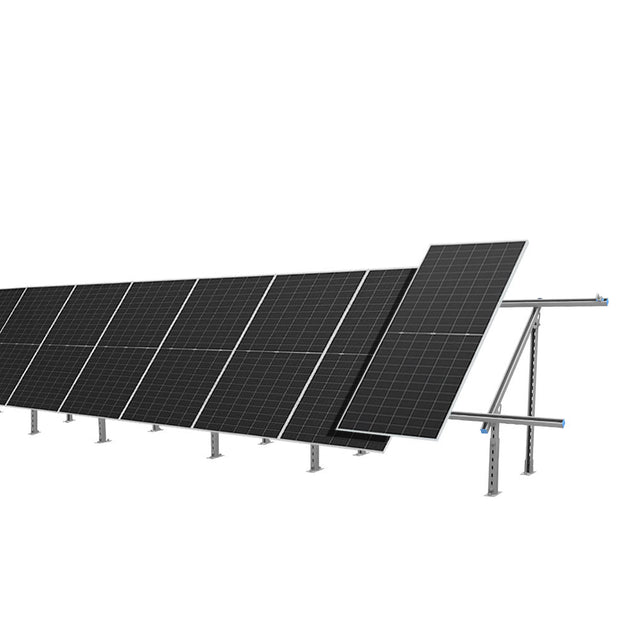 Modular & Expandable Ground Mount Brackets for 2× 400W–590W Solar Panels | Heavy-Duty Adjustable