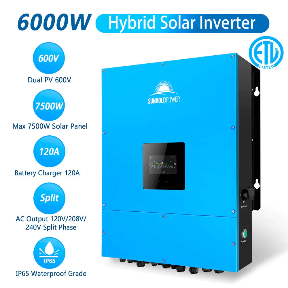 SUNGOLD POWER | BLUEPOWER IP6048 6000W 48V HYBRID SOLAR INVERTER ( AC COUPLED IP65 )