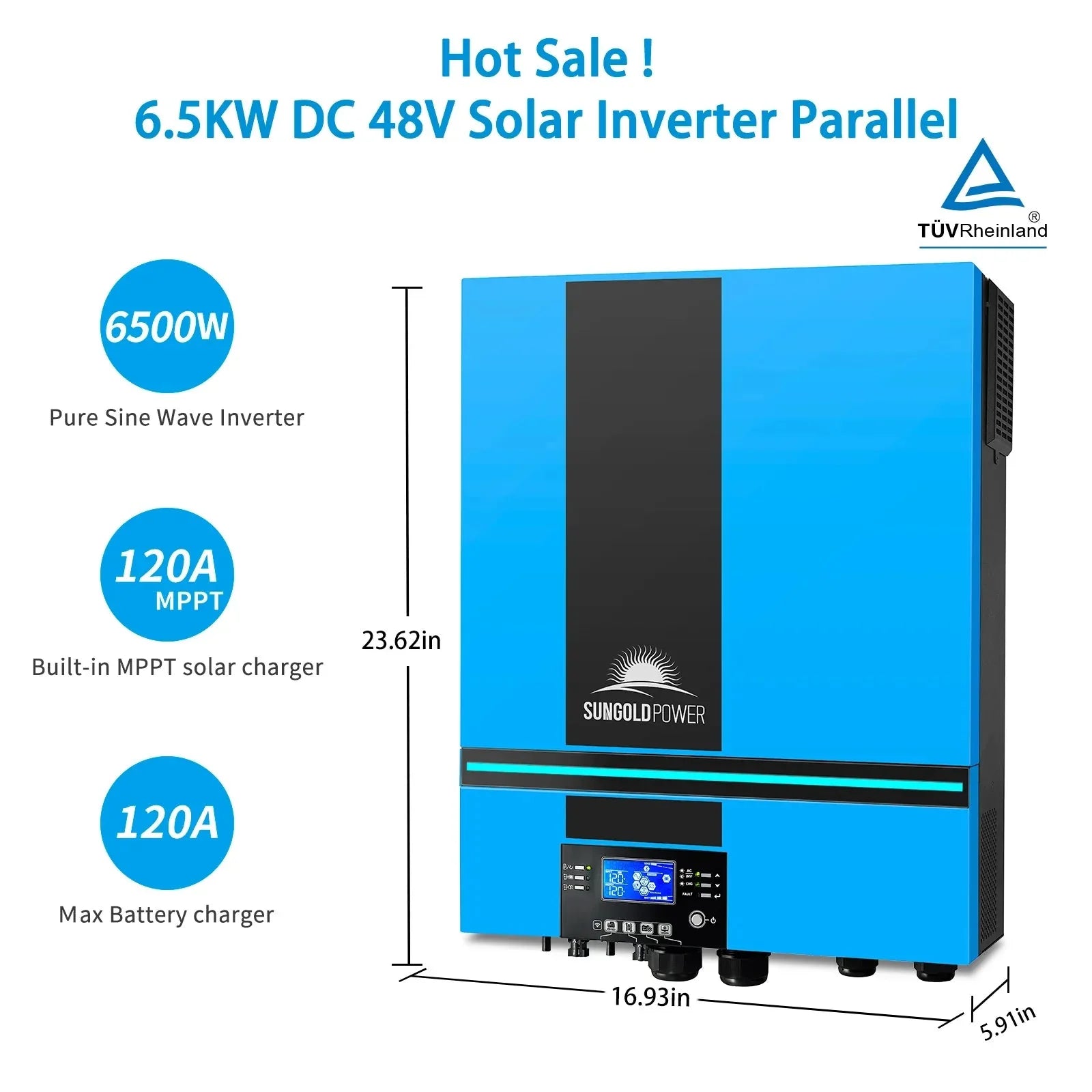 SUNGOLD POWER | 6500W 48V SOLAR CHARGE INVERTER PARALLEL + WIFI MONITOR UL1741 STANDARD