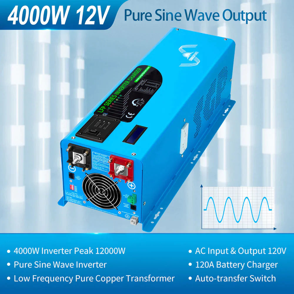 SUNGOLD POWER | 4000W DC 12V PURE SINE WAVE INVERTER WITH CHARGER