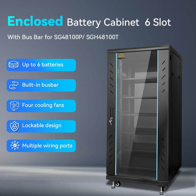 Enclosed Battery Cabinet 6 Slot with Bus Bar for SG48100P/ SGH48100T