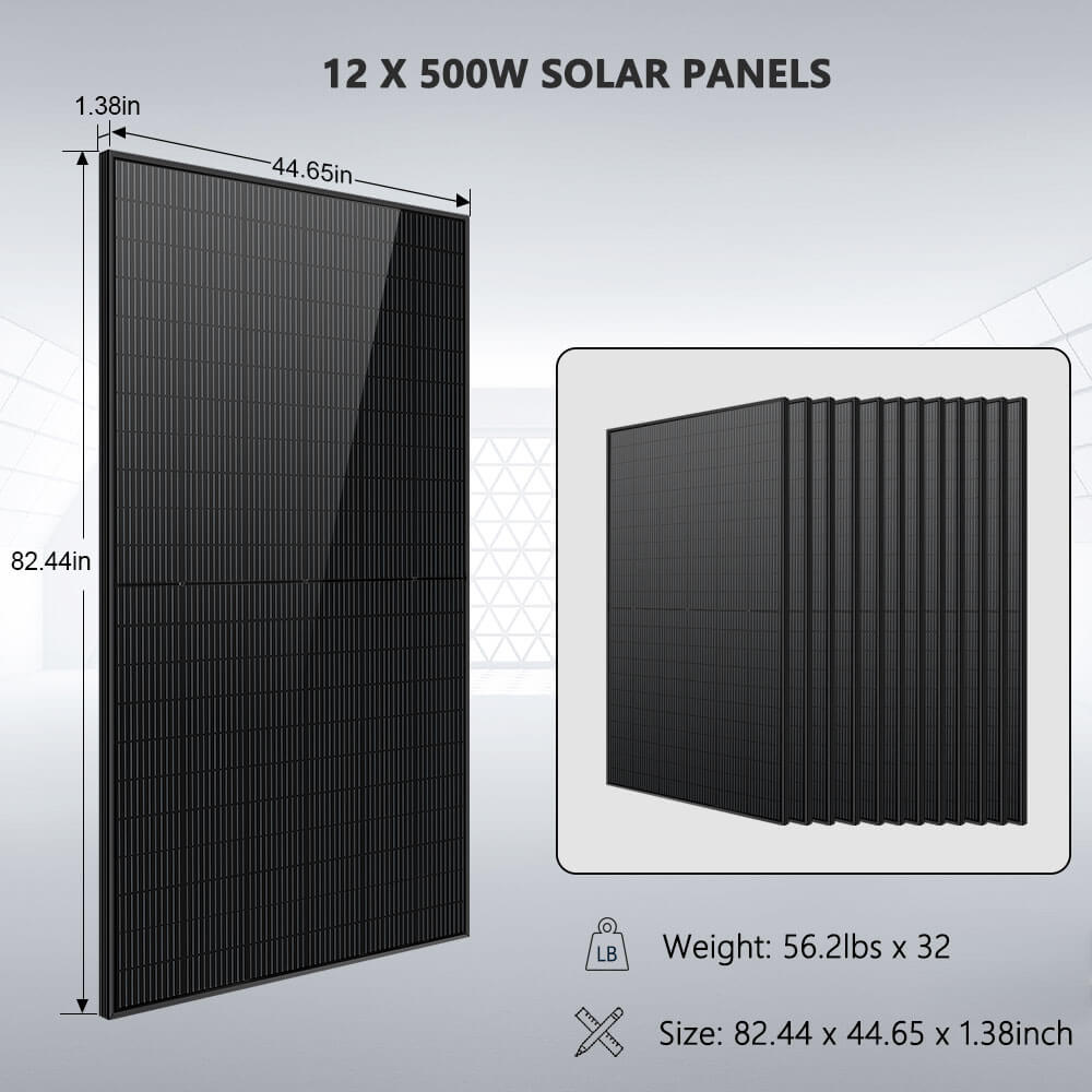 SUNGOLDPOWER | Hybrid Solar Kit 7.6KW 48V Split Phase 15.36KWH/30.72KWH Lithium Battery 415/ 500 Watt Solar Panel SGH-7.6N3E/ SGH-7.6DN6E