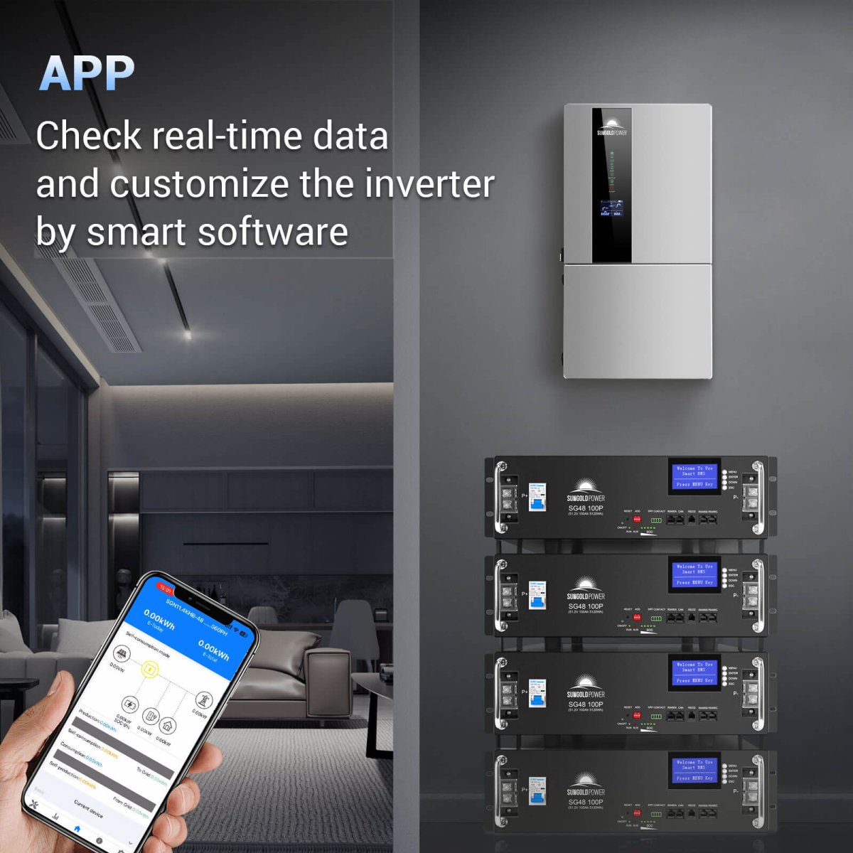 SUNGOLDPOWER | 7.6KW Hybrid Inverter 48V Split Phase SGN7.6K1HB-48