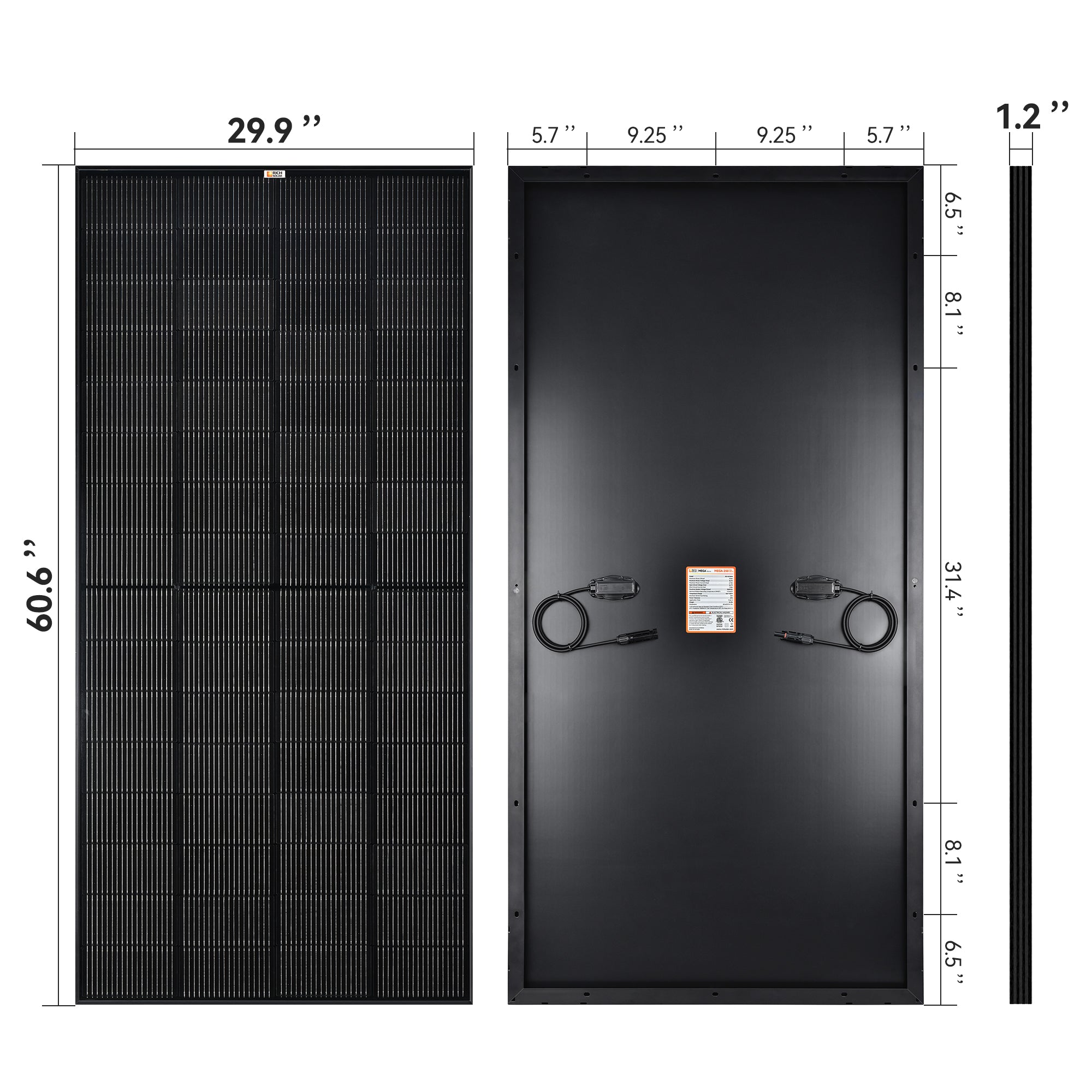 MEGA 250 | 250 Watt Solar Panel | Premier 12V Off-Grid Solar Panel for RVs, Vans, Boats | 25-Year Output Warranty | UL Certified