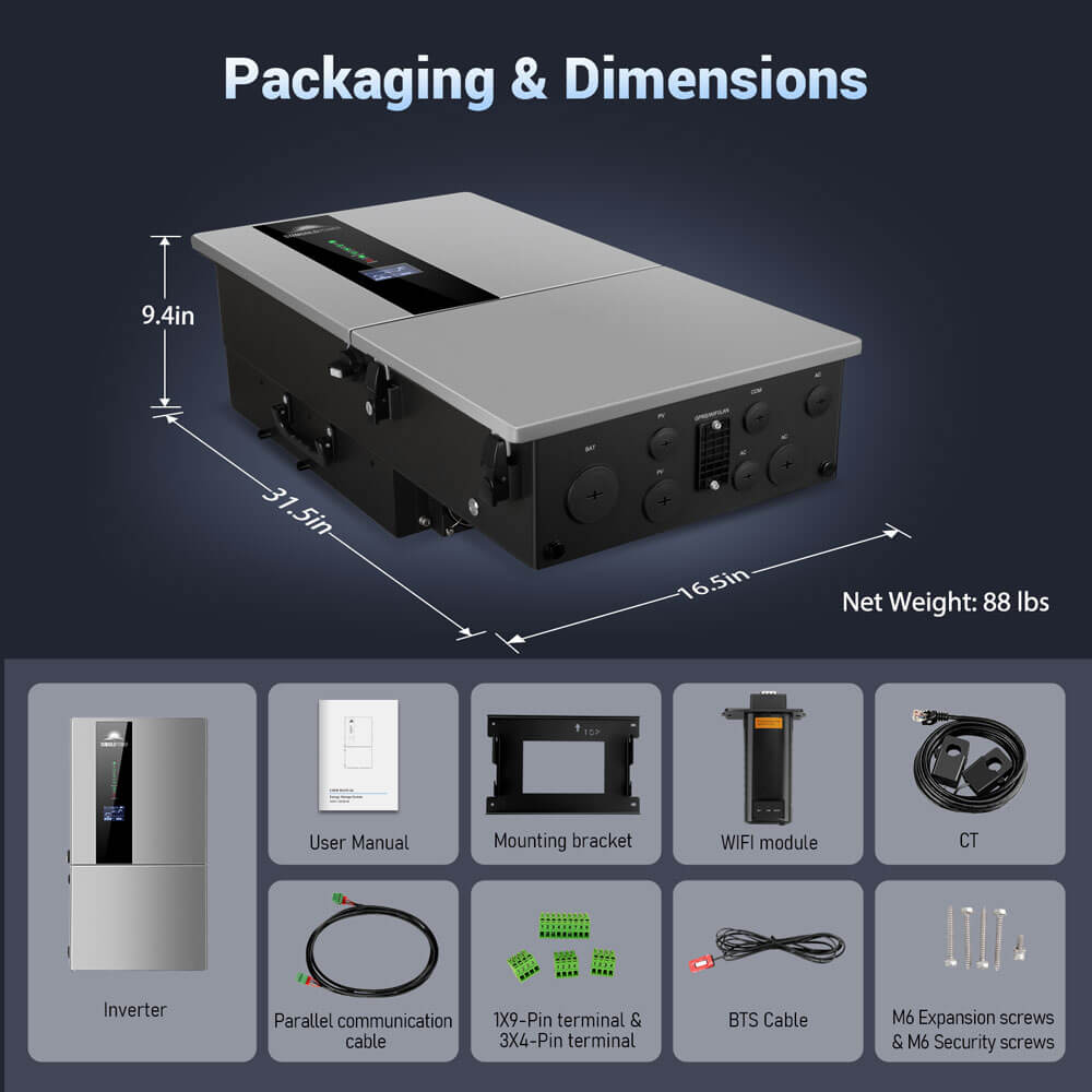 SUNGOLDPOWER | 7.6KW Hybrid Inverter 48V Split Phase SGN7.6K1HB-48
