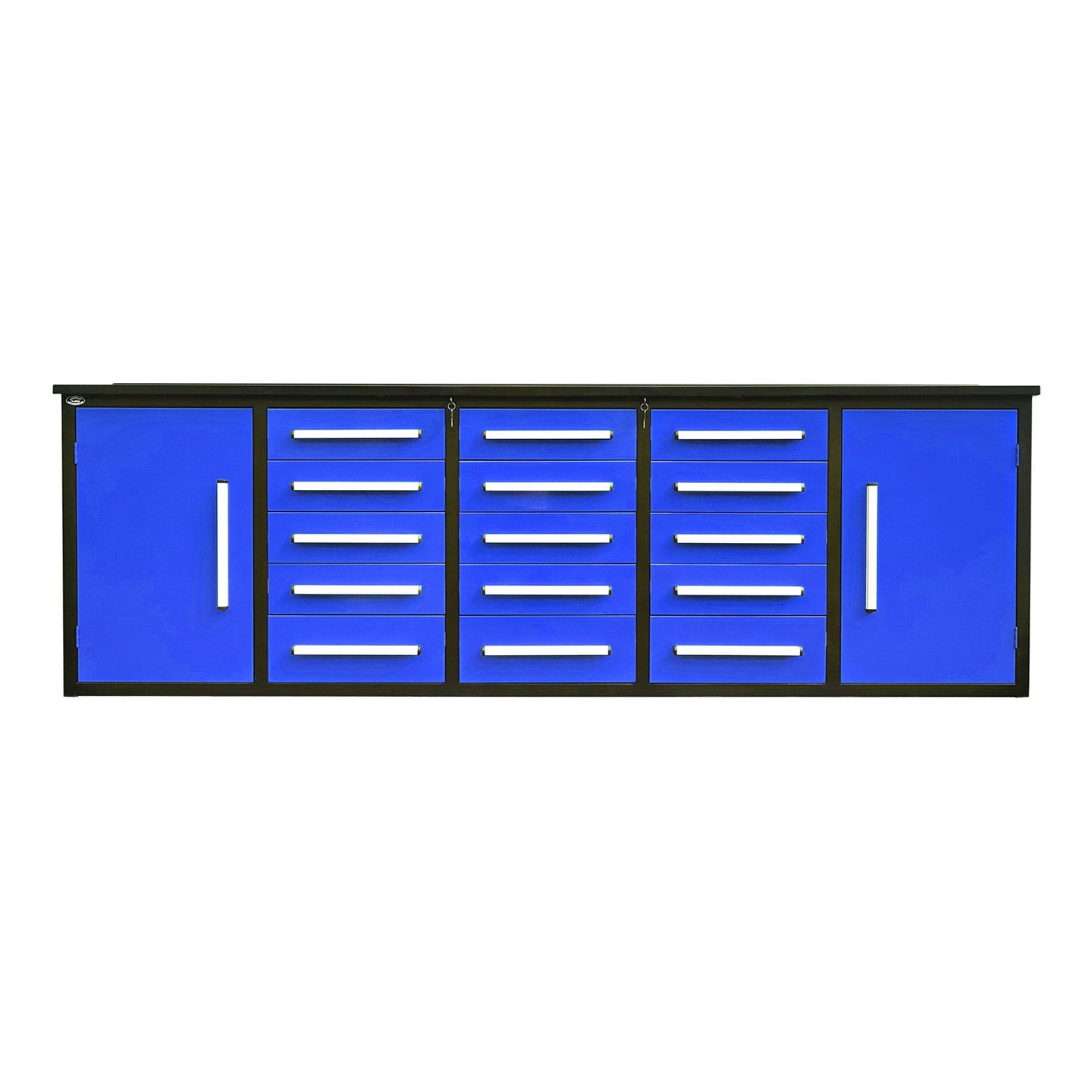 Chery Industrial 10ft Workbench Storage Cabinet with 15 Drawers & 2 Cabinets