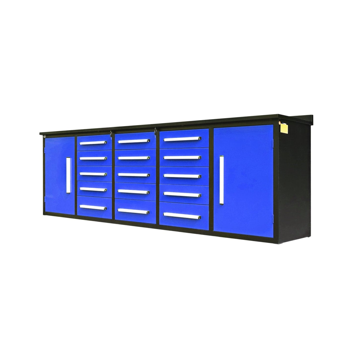 Chery Industrial 10ft Workbench Storage Cabinet with 15 Drawers & 2 Cabinets