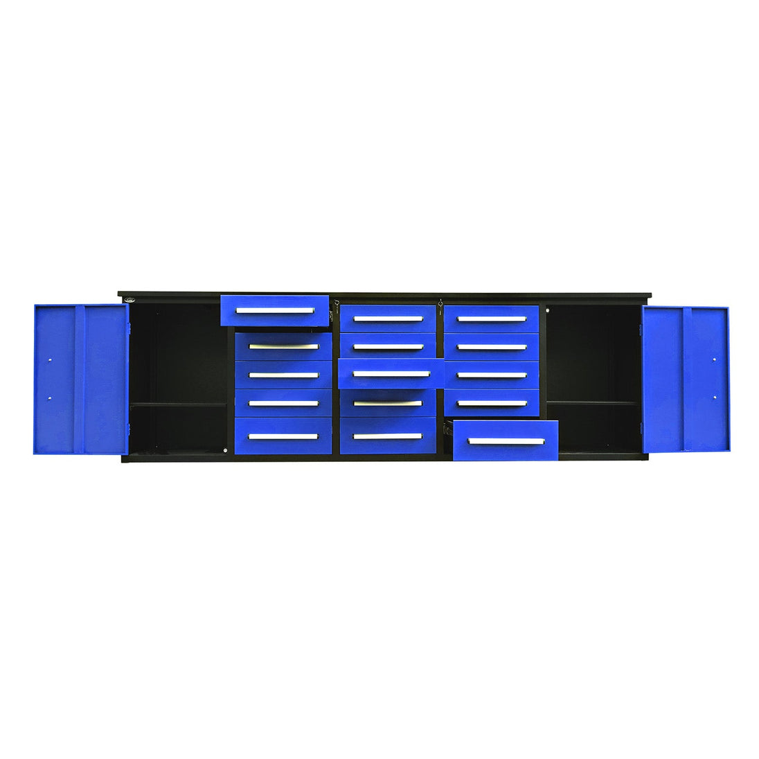 Chery Industrial 10ft Workbench Storage Cabinet with 15 Drawers & 2 Cabinets
