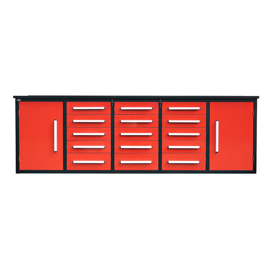 Chery Industrial | 10ft Workbench Storage Cabinet with 15 Drawers & 2 Cabinets