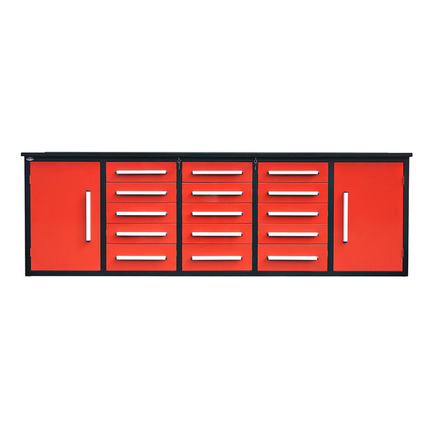 Chery Industrial | 10ft Workbench Storage Cabinet with 15 Drawers & 2 Cabinets