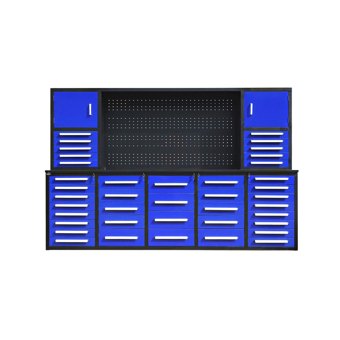 Chery Industrial 10ft Workbench Cabinet(40 Drawers, 2 Cabinets & 1 Pegboard)