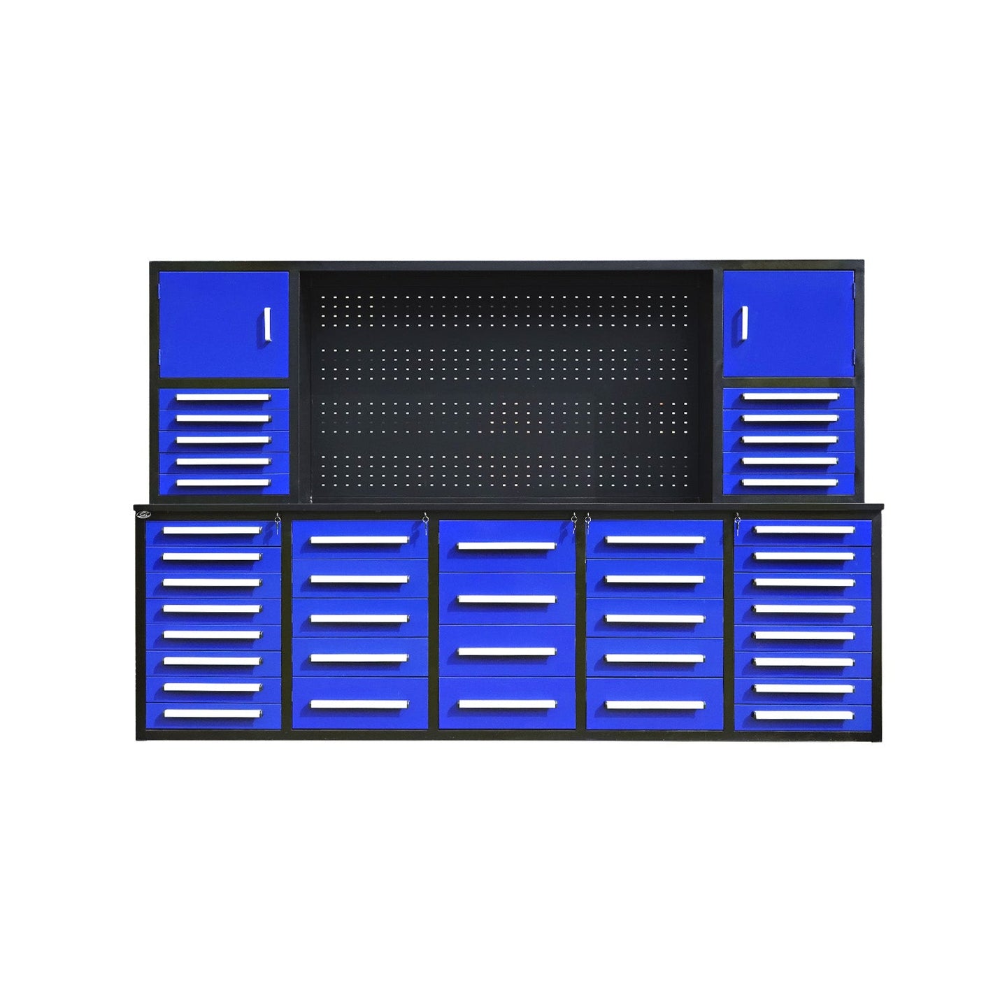 Chery Industrial 10ft Workbench Cabinet(40 Drawers, 2 Cabinets & 1 Pegboard)