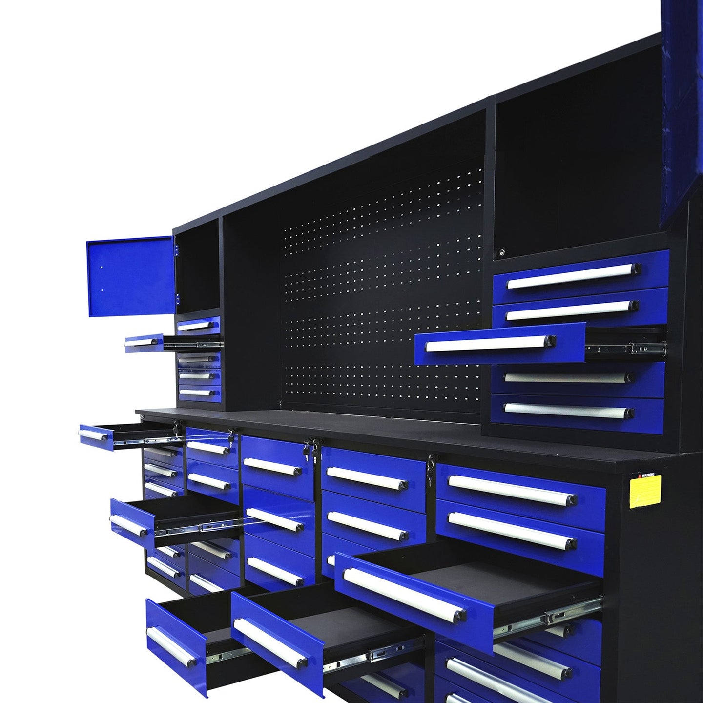 Chery Industrial 10ft Workbench Cabinet(40 Drawers, 2 Cabinets & 1 Pegboard)