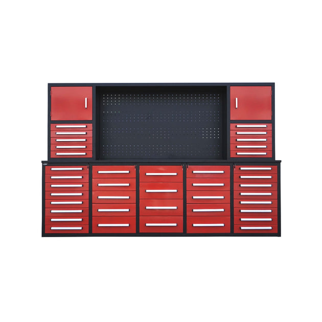 Chery Industrial | 10ft Workbench Cabinet(40 Drawers, 2 Cabinets & 1 Pegboard)