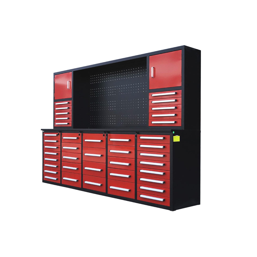 Chery Industrial 10ft Workbench Cabinet(40 Drawers, 2 Cabinets & 1 Pegboard)