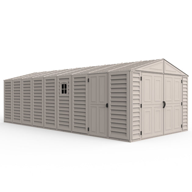 Chery Industrial | 10.5—23 ft Vinyl Garage, Vinyl Storage Shed with Foundation, 2 Windows & Side Doors