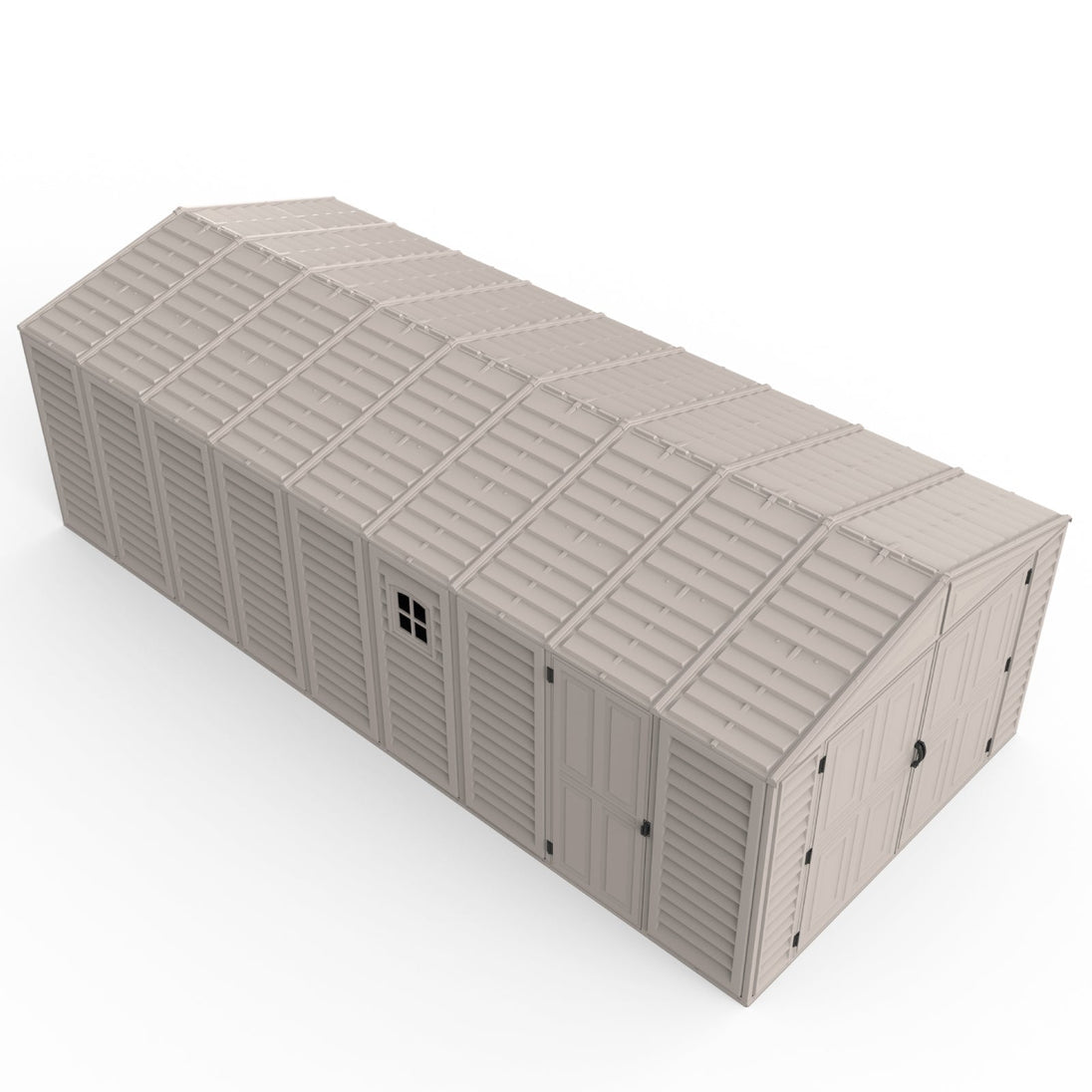 Chery Industrial 10.5—23 ft Vinyl Garage, Vinyl Storage Shed with Foundation, 2 Windows & Side Doors