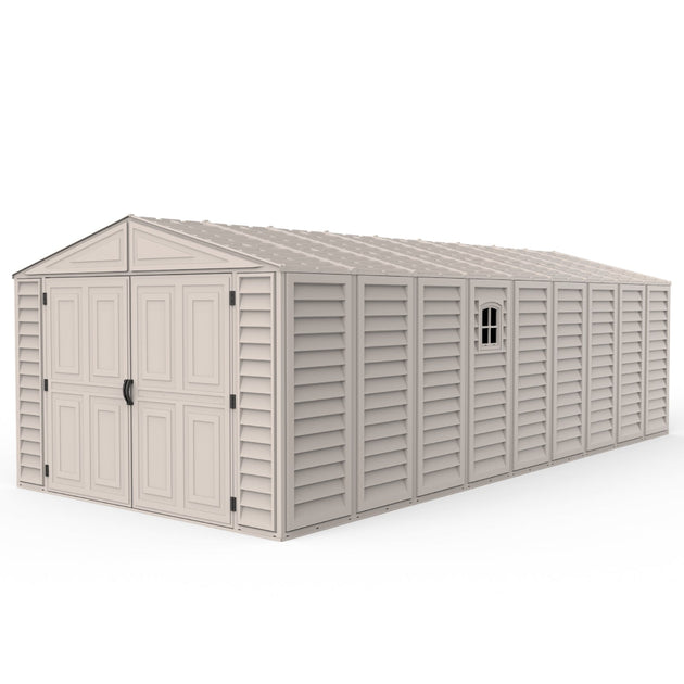 Chery Industrial 10.5—23 ft Vinyl Garage, Vinyl Storage Shed with Foundation, 2 Windows & Side Doors