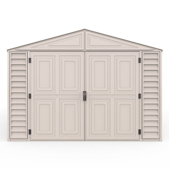 Chery Industrial 10.5x31 ft Vinyl Garage, Vinyl Storage Shed with Foundation, 2 Windows & Side Doors
