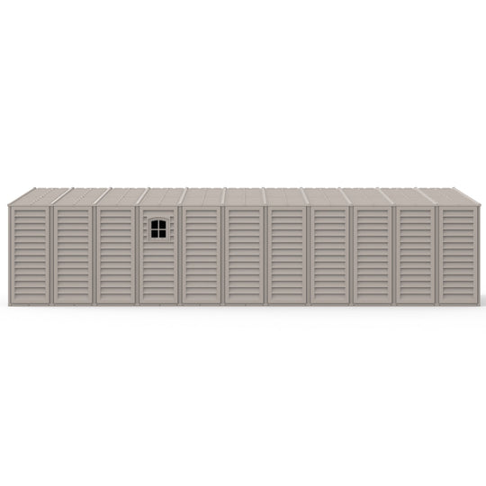 Chery Industrial 10.5x28.5 ft Vinyl Garage, Vinyl Storage Shed with Foundation, 2 Windows & Side Doors