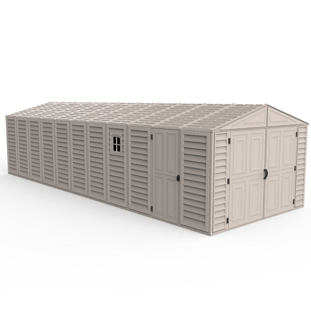 Chery Industrial | 10.5x31 ft Vinyl Garage, Vinyl Storage Shed with Foundation, 2 Windows & Side Doors