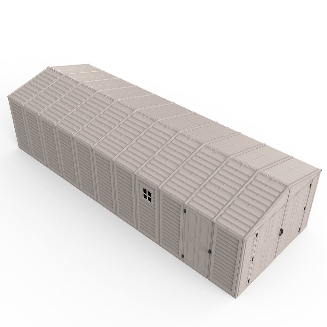 Chery Industrial 10.5x31 ft Vinyl Garage, Vinyl Storage Shed with Foundation, 2 Windows & Side Doors