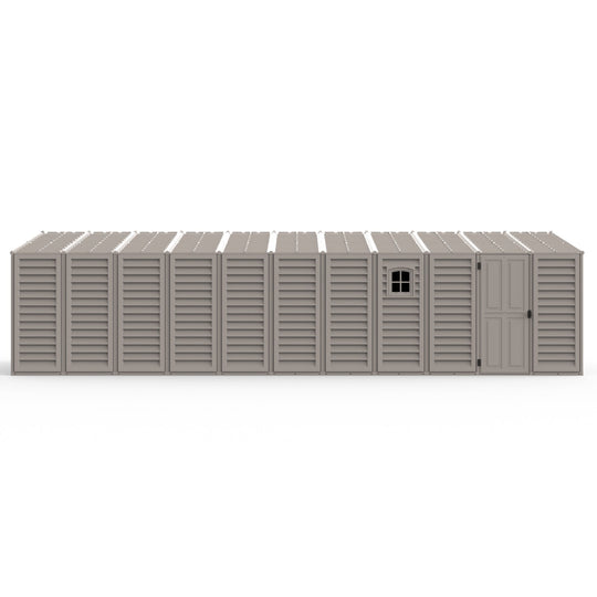 Chery Industrial 10.5x31 ft Vinyl Garage, Vinyl Storage Shed with Foundation, 2 Windows & Side Doors