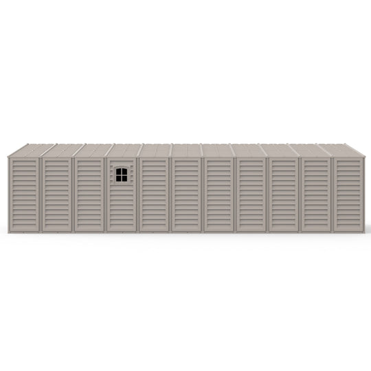 Chery Industrial 10.5x31 ft Vinyl Garage, Vinyl Storage Shed with Foundation, 2 Windows & Side Doors
