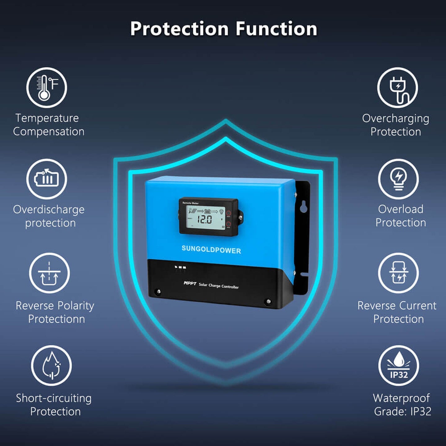 SunGold Power | 100 Amp MPPT Solar Charge Controller | SGC4825100A