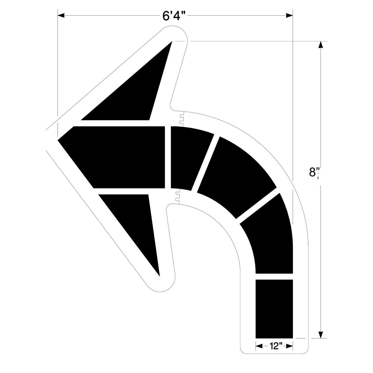 Newstripe | Large Federal Curved Arrow Stencil | 10000207