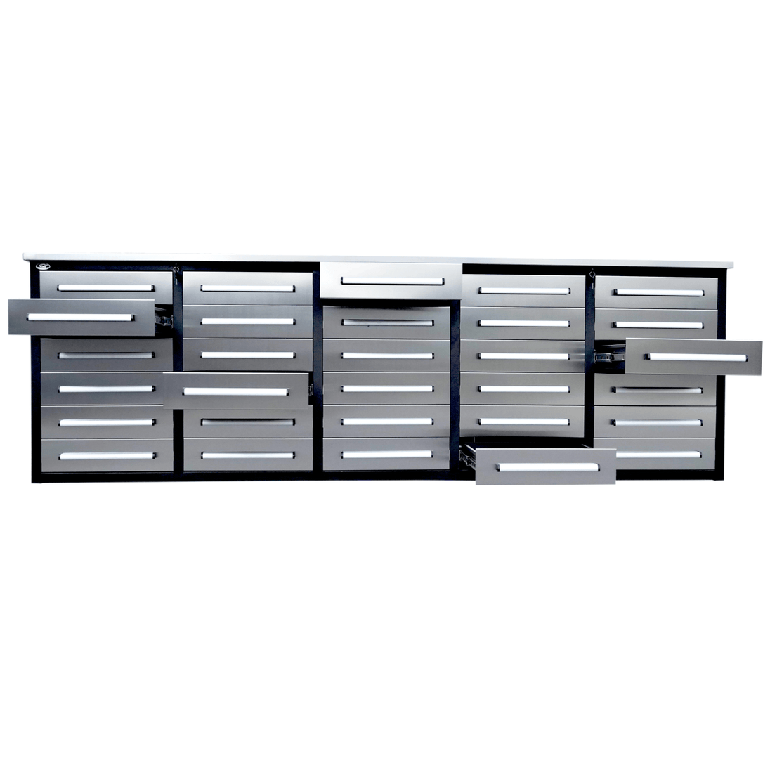 Chery Industrial 10ft Workbench Storage Cabinet with 30 Drawers