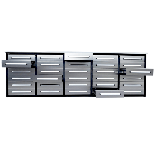 Chery Industrial 10ft Workbench Storage Cabinet with 30 Drawers