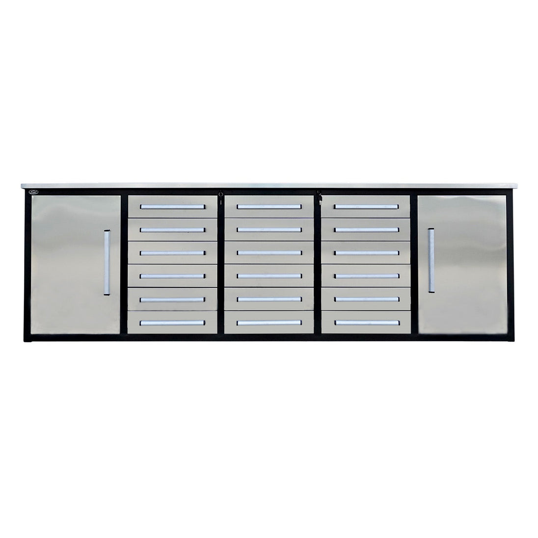 Chery Industrial | 10ft Garage Storage Cabinet with 18 Drawers & 2 Cabinets