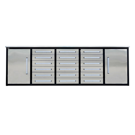 Chery Industrial | 10ft Garage Storage Cabinet with 18 Drawers & 2 Cabinets