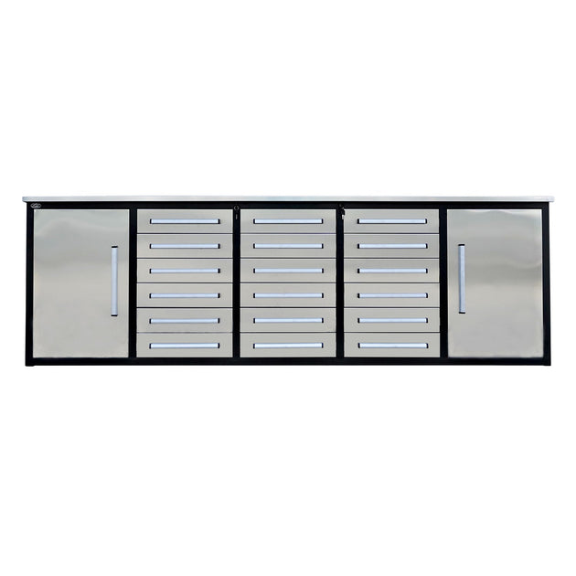 Chery Industrial | 10ft Garage Storage Cabinet with 18 Drawers & 2 Cabinets