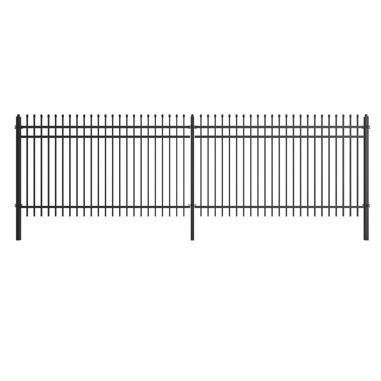 Chery Industrial 10x7 ft Steel Fence with 3 Rails, 30 Panels