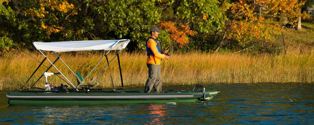 Sea Eagle FSK16 FishSkiff™ - Swivel Seat Canopy - Action Shot