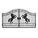 Chery Industrial | 12x8 ft Dual Swing Driveway Gate with Horse Pattern