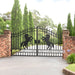 Chery Industrial 12x8 ft Dual Swing Driveway Gate with Horse Pattern