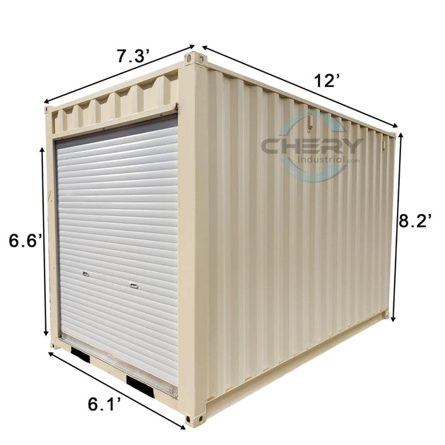 Chery Industrial 12' Small Cubic Shipping Container, Rollup Door