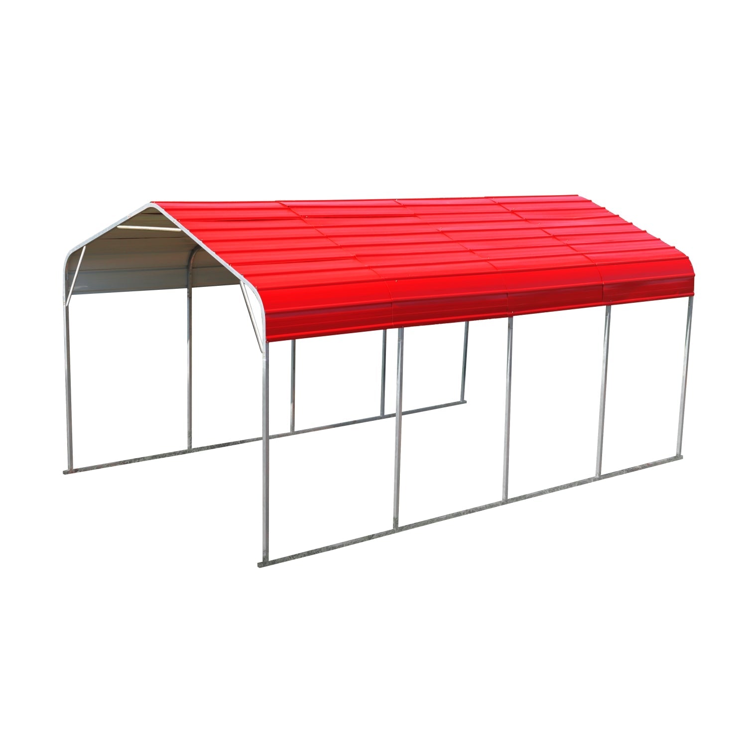 Chery Industrial 12x20 ft Outdoor Metal Carport - Thumbnail 2