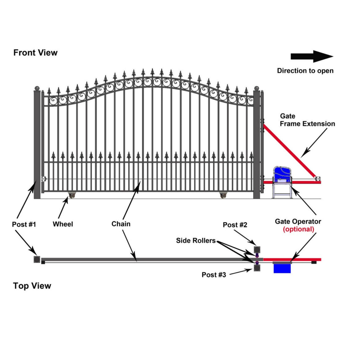 Chery Industrial 12x6 ft Steel Sliding Driveway Gate