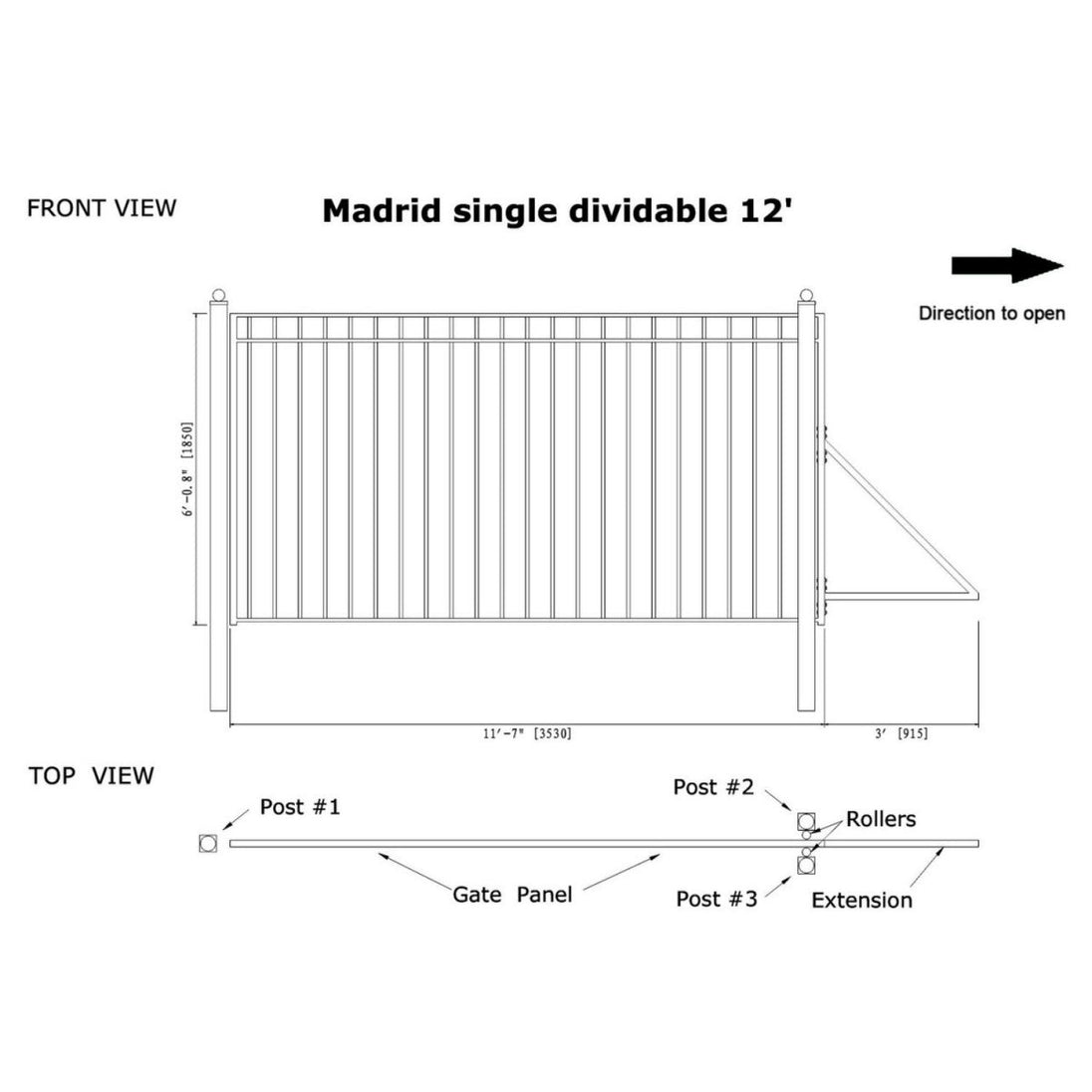 Chery Industrial 12x6 ft Steel Sliding Driveway Gate