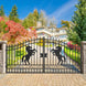 Chery Industrial 14x8 ft Steel Dual Swing Driveway Gate with Horse Pattern
